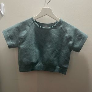 Teal workout crop top